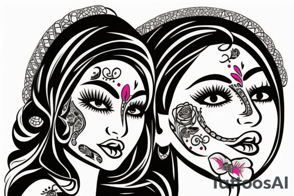 Mexican woman face tattoo idea
