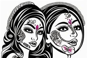 Mexican woman face tattoo idea