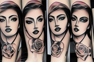 Mexican woman face tattoo idea