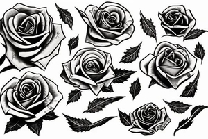 Rose knife blood tattoo idea