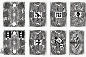 playing cards with dice and music notes tattoo idea