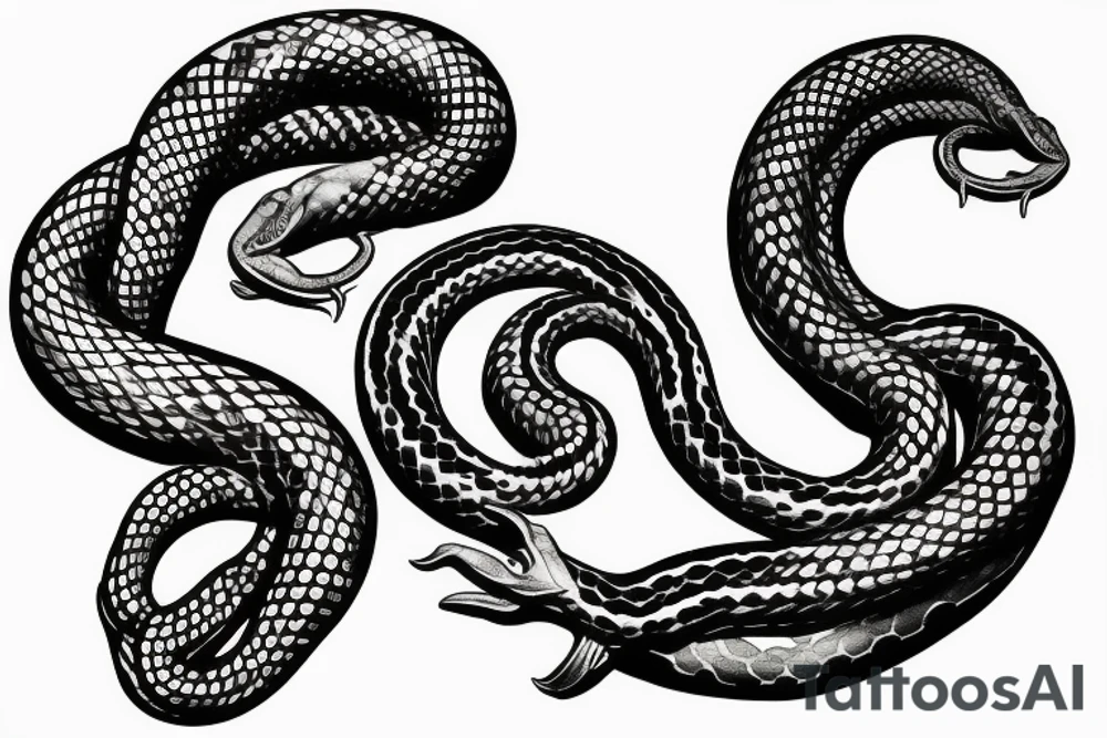 Greek cracked snake sculpture tattoo idea