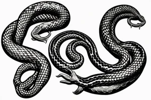 Greek cracked snake sculpture tattoo idea