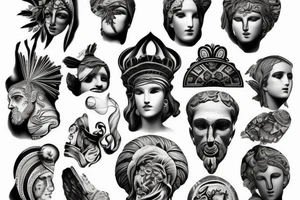 Greek broken head sculpture tattoo idea