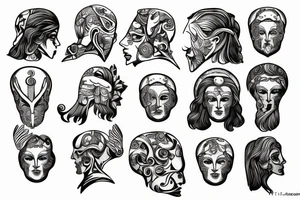 Greek broken head sculpture tattoo idea