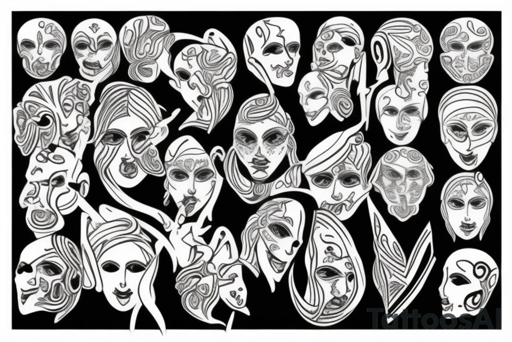 Greek broken head sculpture tattoo idea