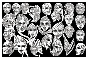 Greek broken head sculpture tattoo idea