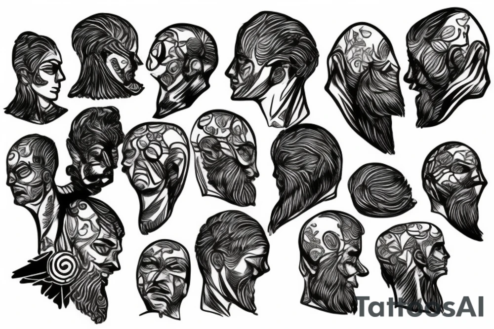 Greek broken head sculpture tattoo idea