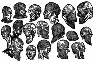 Greek broken head sculpture tattoo idea