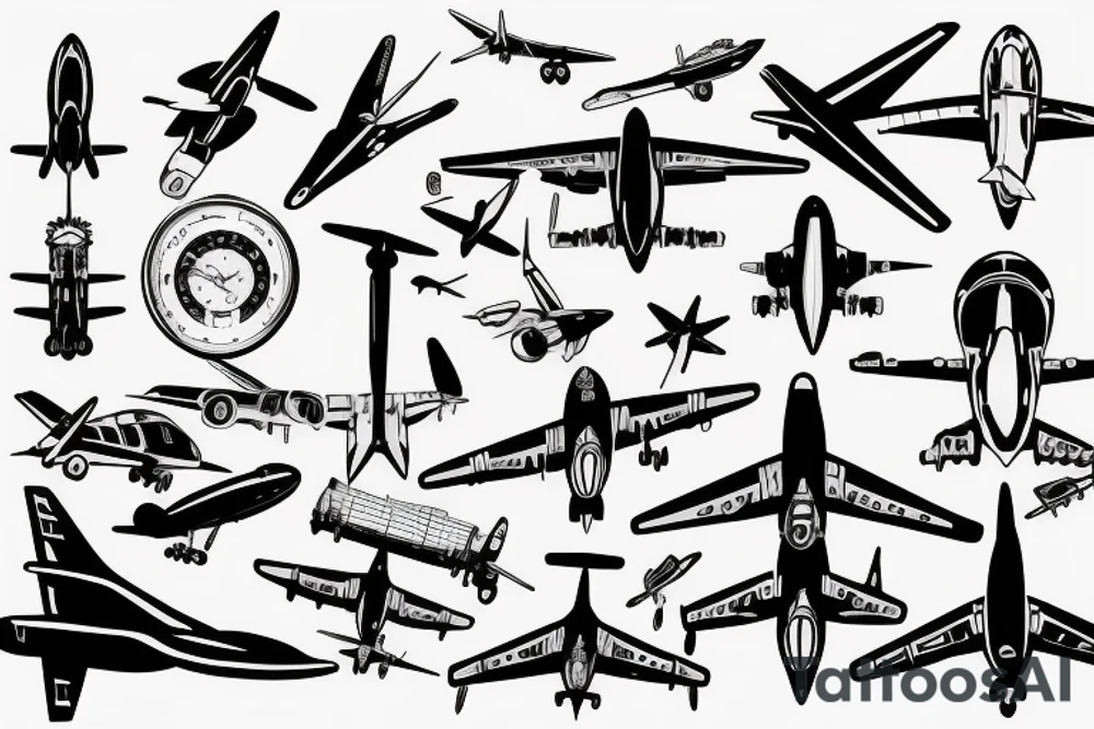aviation minimalist tattoo idea