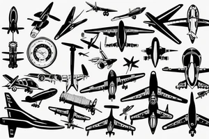 aviation minimalist tattoo idea