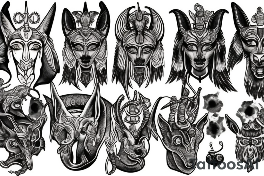 Anubis God of Death tattoo idea