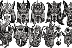 Anubis God of Death tattoo idea