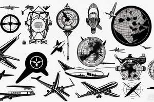 aviation 
minimalist 
newschool
navigation tattoo idea
