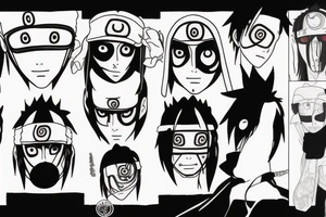 Uchiha obito with all his mask tattoo idea
