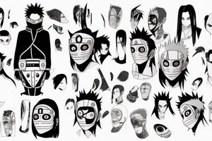 Uchiha obito with all his mask tattoo idea