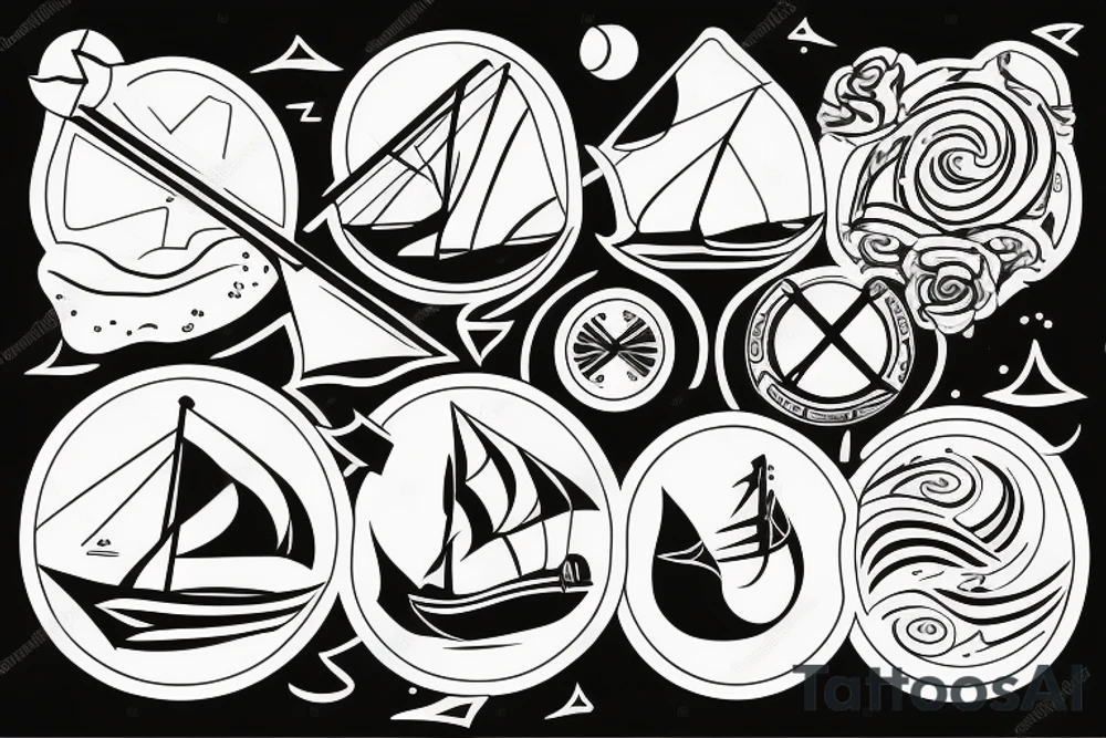boat in rough water tattoo idea