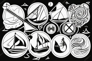 boat in rough water tattoo idea