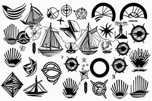 boat in rough water tattoo idea