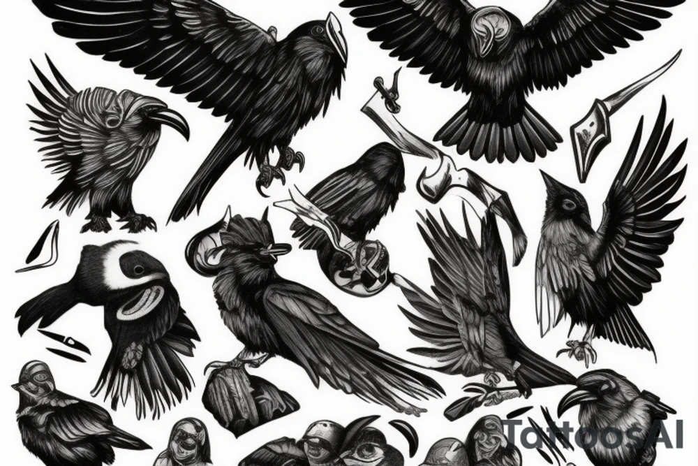odin's ravens tattoo idea