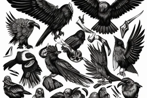odin's ravens tattoo idea