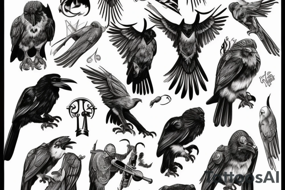 odin's ravens tattoo idea