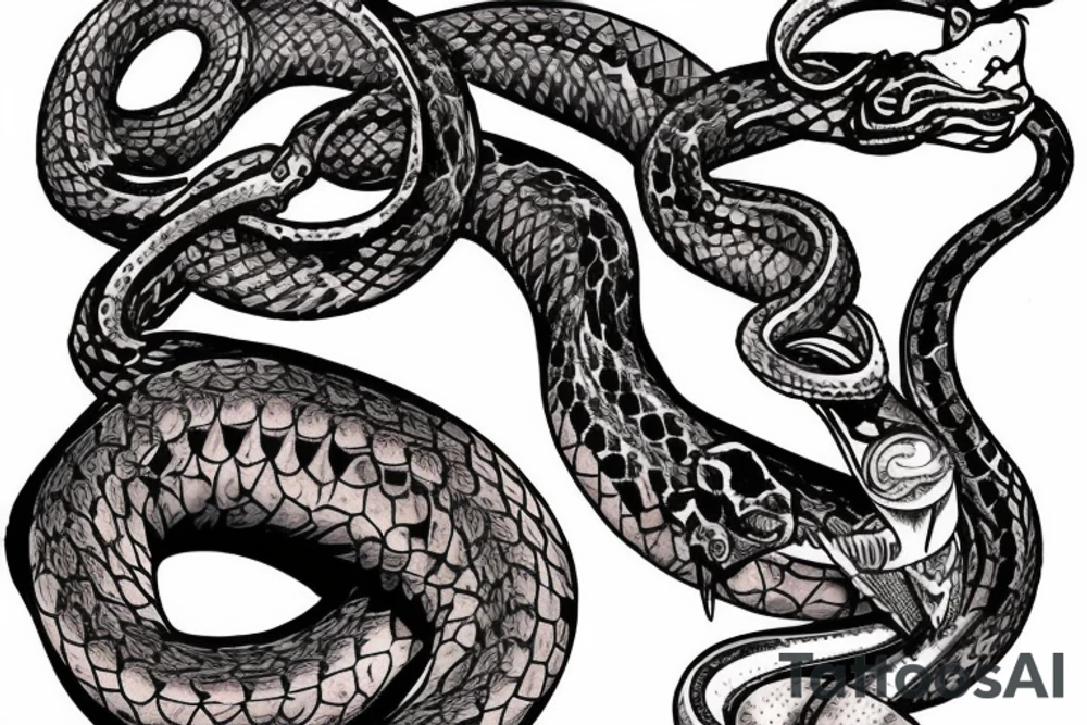 Snake wrapping around an arm tattoo idea