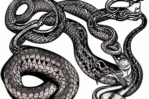 Snake wrapping around an arm tattoo idea