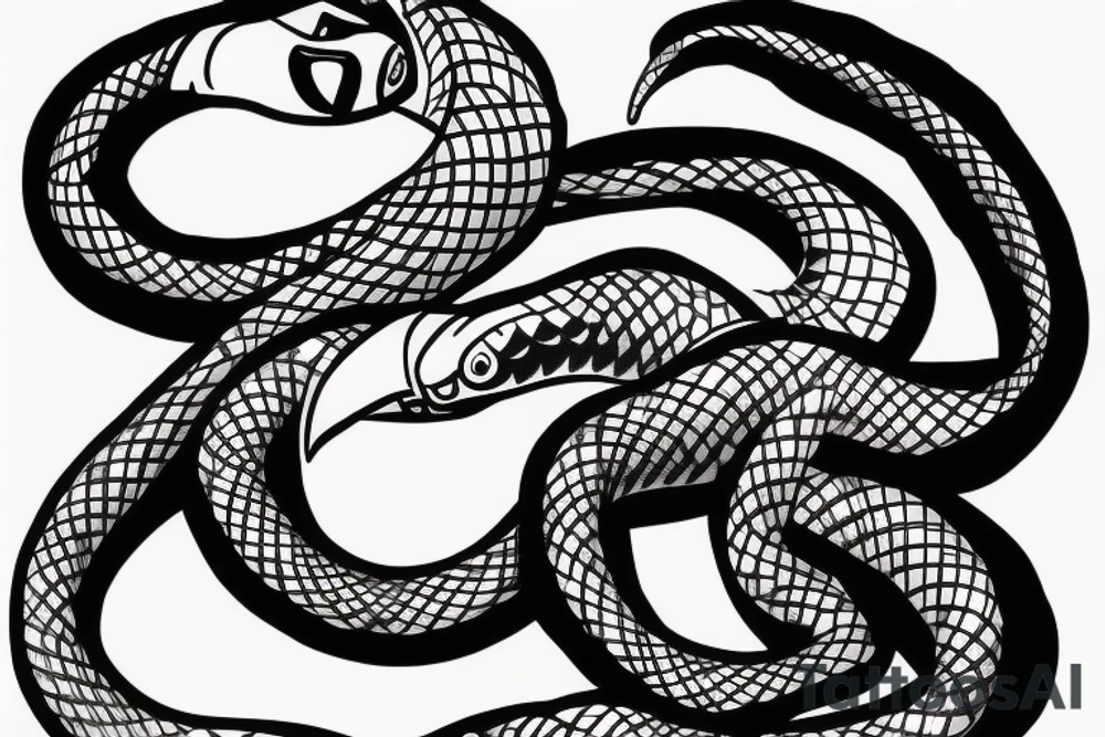 Snake wrapping around an arm tattoo idea