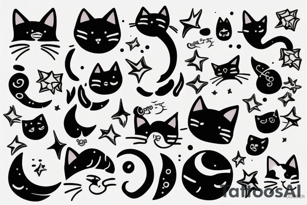 cat in space tattoo idea