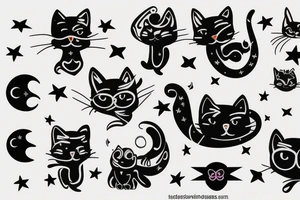 cat in space tattoo idea