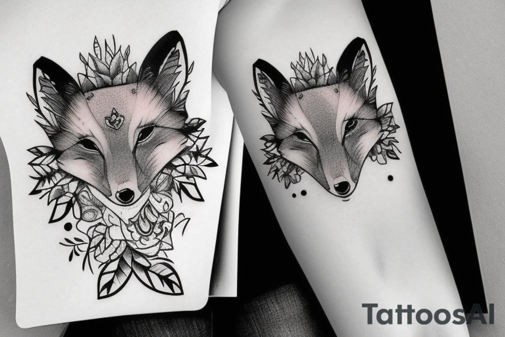 Dark fox with a sweet sweater tattoo idea