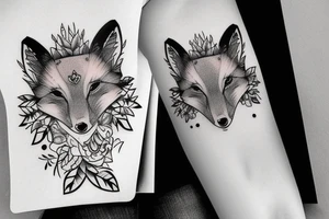 Dark fox with a sweet sweater tattoo idea