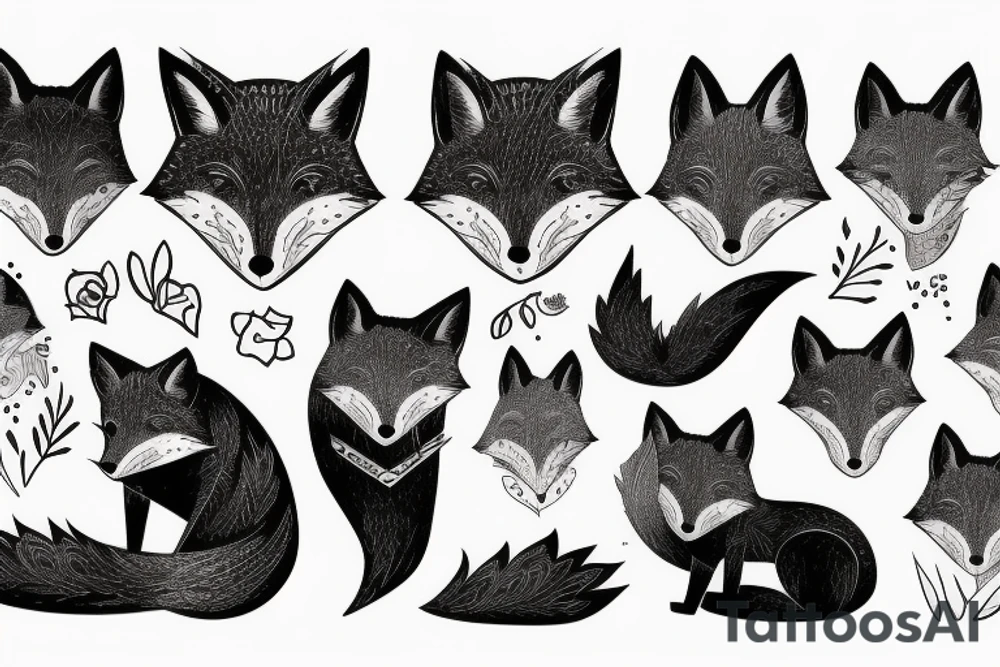 Dark fox with a sweet sweater tattoo idea
