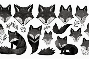 Dark fox with a sweet sweater tattoo idea