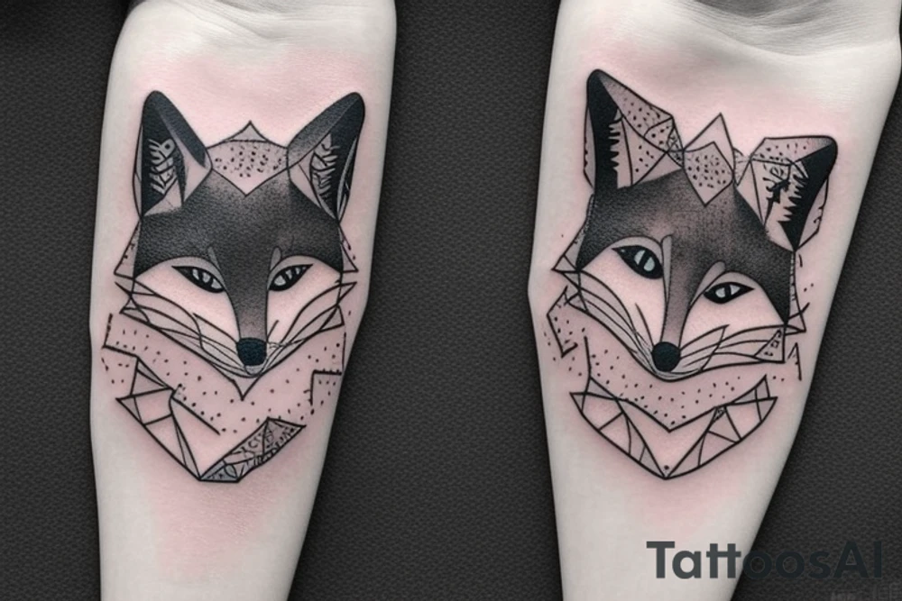 Dark fox with a sweet sweatshirt tattoo idea