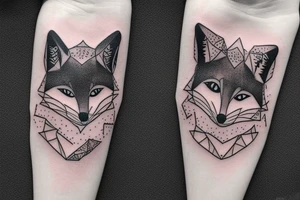 Dark fox with a sweet sweatshirt tattoo idea