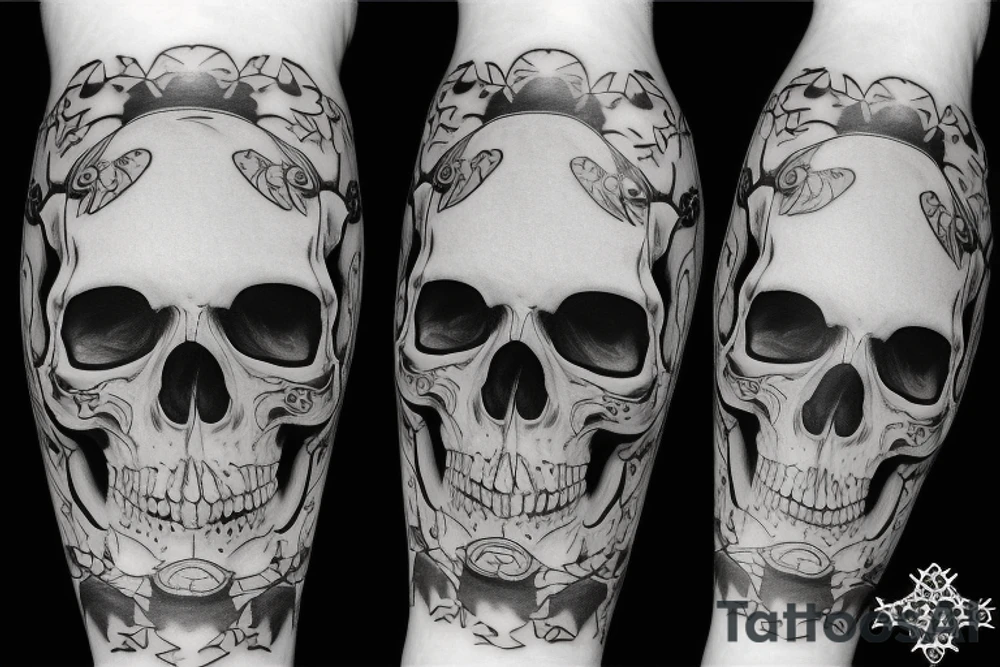 Skull music tattoo idea