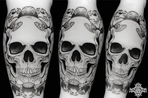 Skull music tattoo idea
