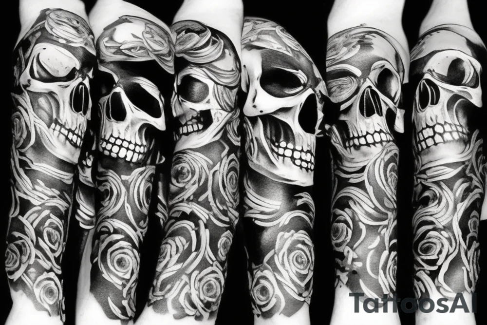 Skull music tattoo idea