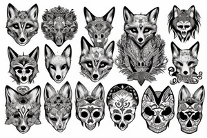 Fox with skull tattoo idea