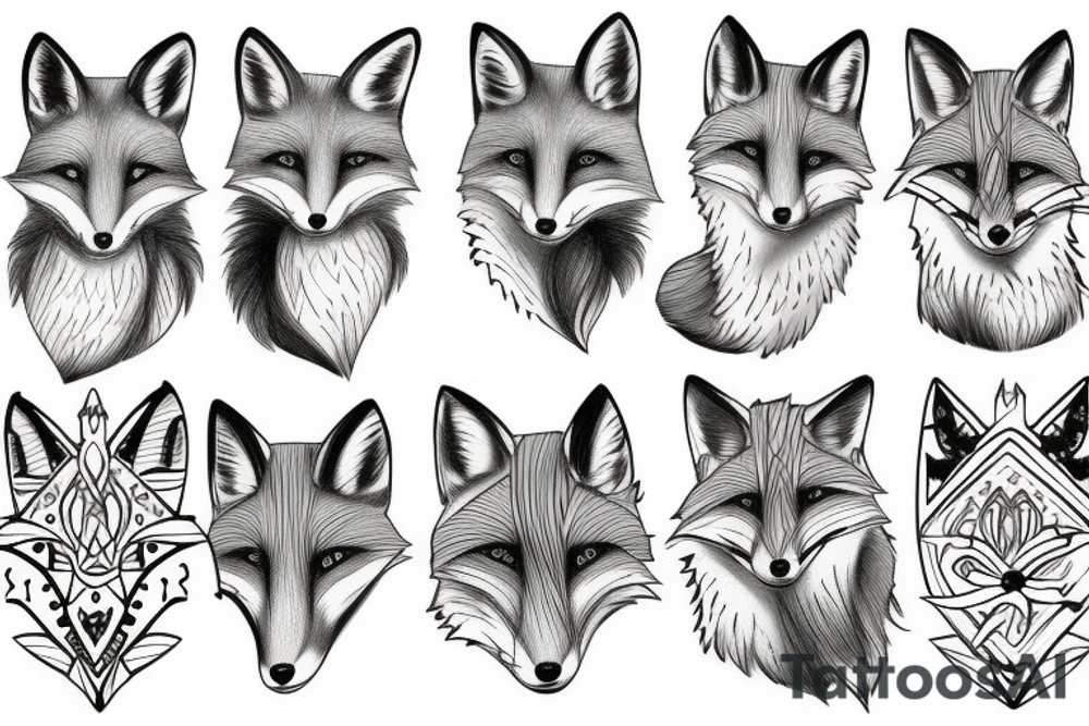 Full body fox tattoo idea