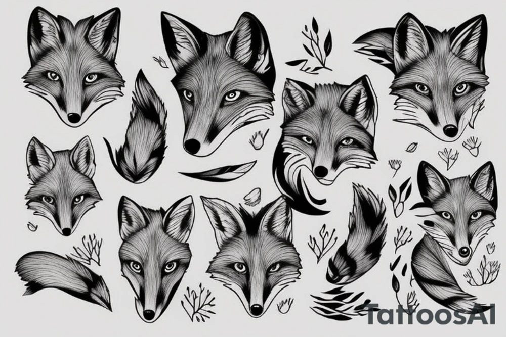 Full body fox tattoo idea