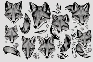 Full body fox tattoo idea
