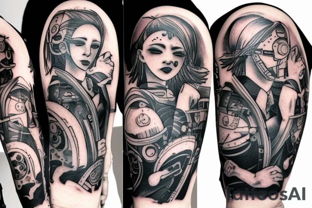Cyberpunk edgerunners David and Lucy on The moon tattoo idea