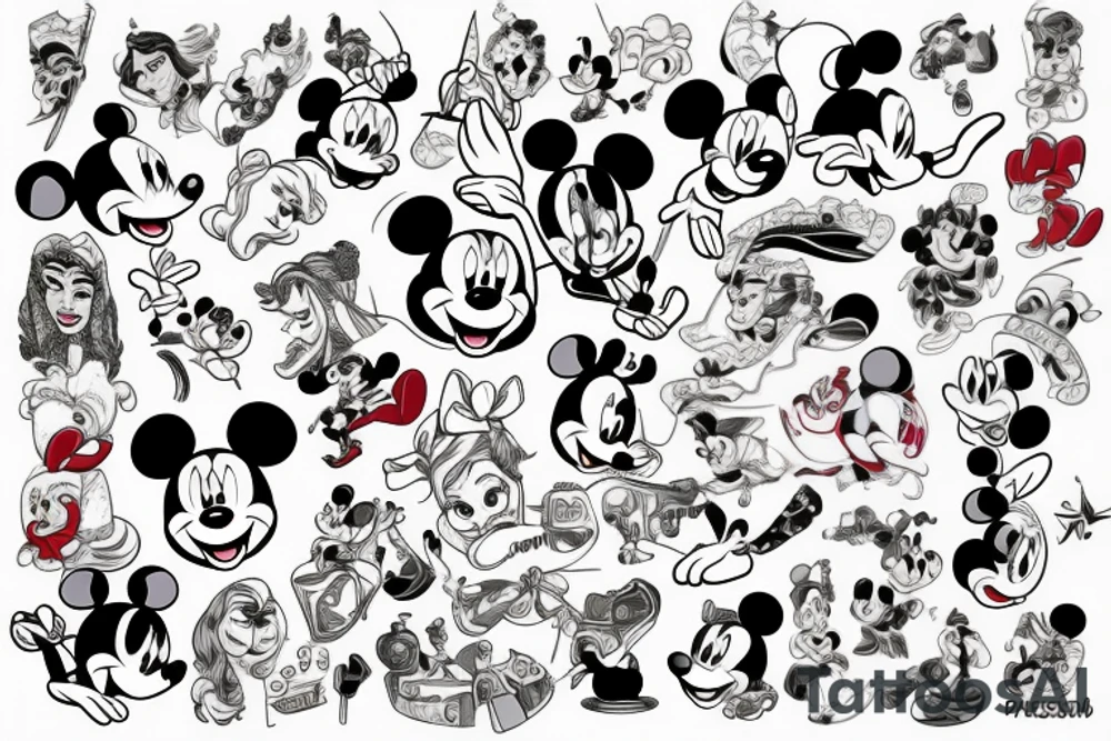 Średni postacie z Disney tattoo idea