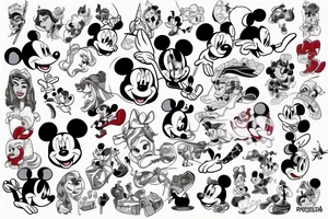 Średni postacie z Disney tattoo idea
