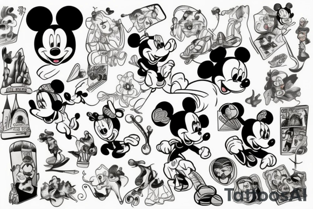 Średni postacie z Disney tattoo idea