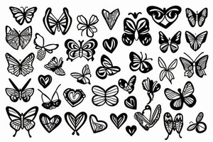 Heart, love, butterfly tattoo idea