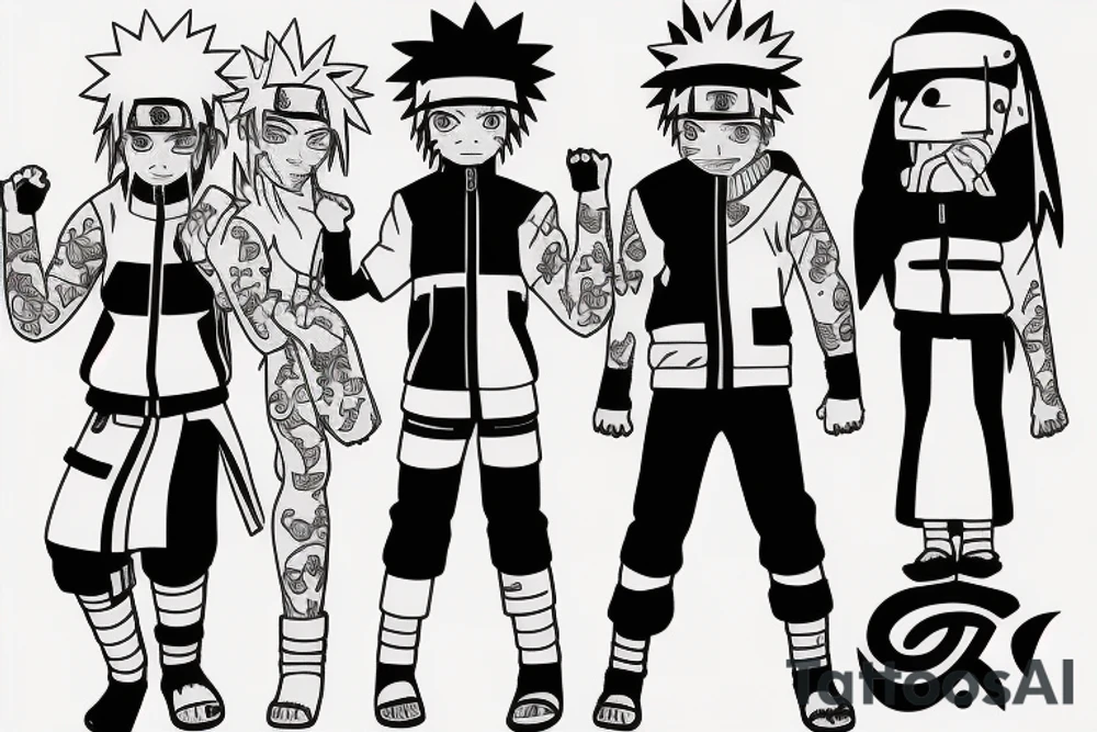 Me , my brother and sister as Naruto characters tattoo idea